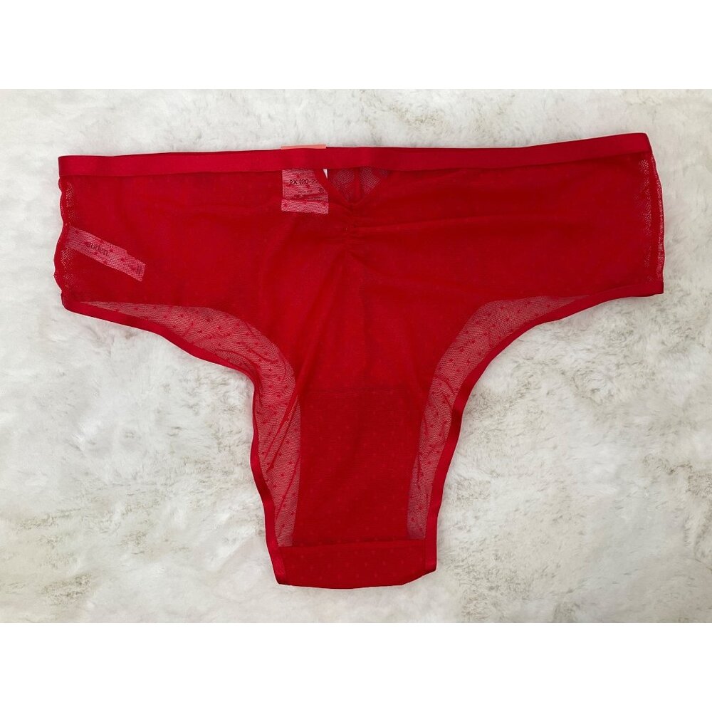Auden 2-pr size 2X (20-22) Red & Black Lace Cheeky Panty NEW - Picture 3 of 5
